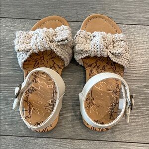 Toddler girls Cream Crochet Bow Sandals - blowfish